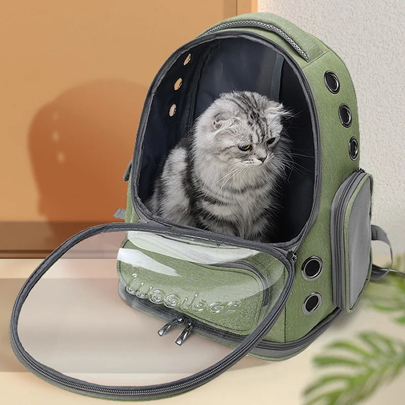 Transparent Pet Carrier Breathable Travel Backpack for Cats & Small Dogs