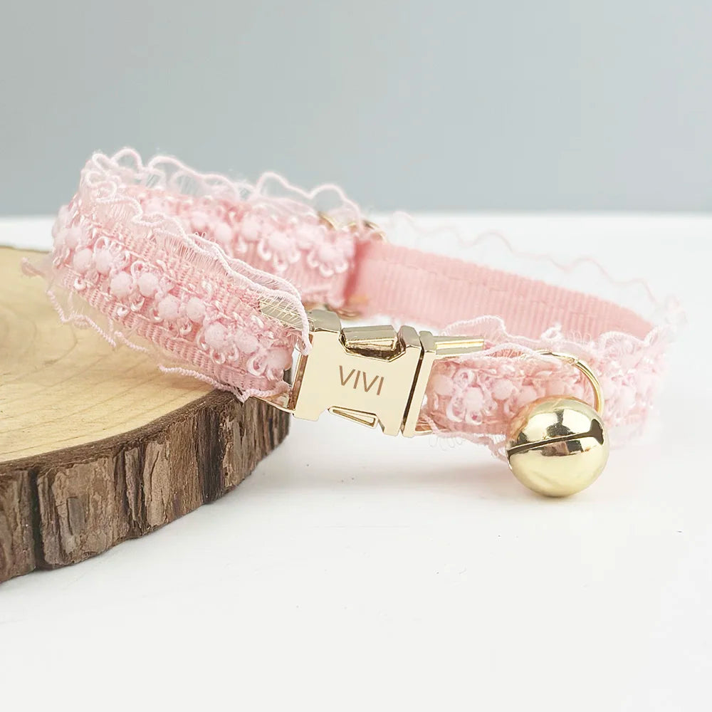 Adjustable Soft Personalized Lace Pet Collar
