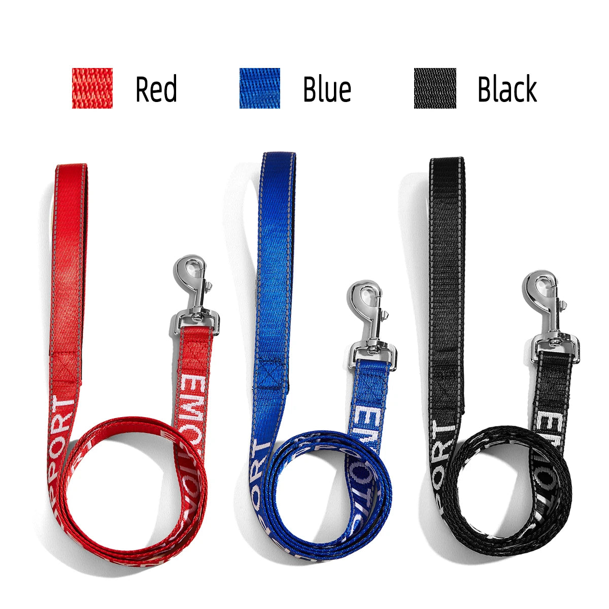 Solid Color Training Lead Reflective Jacquard Pet Leash