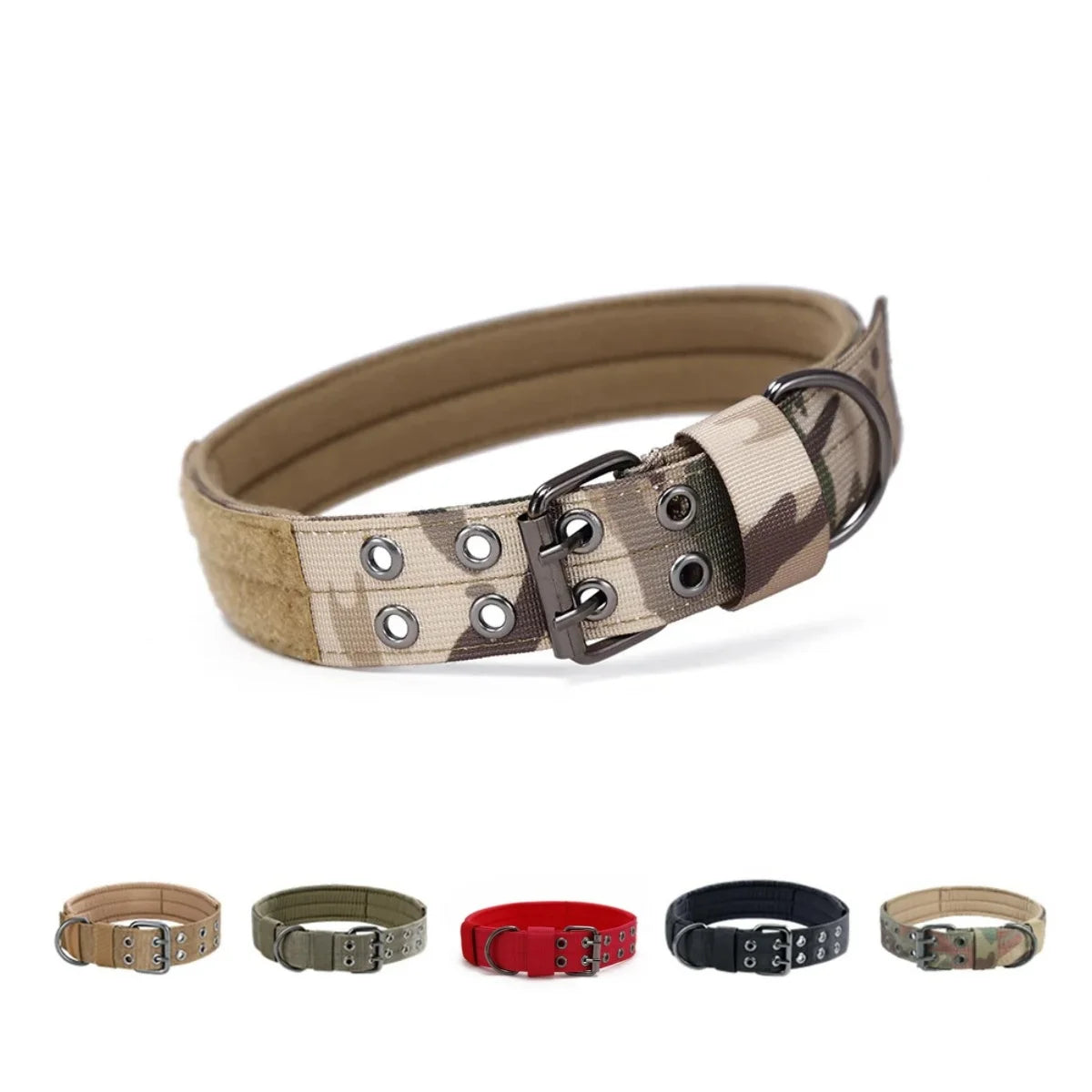 Adjustable Tactical Dog Collar with Double Buckle
