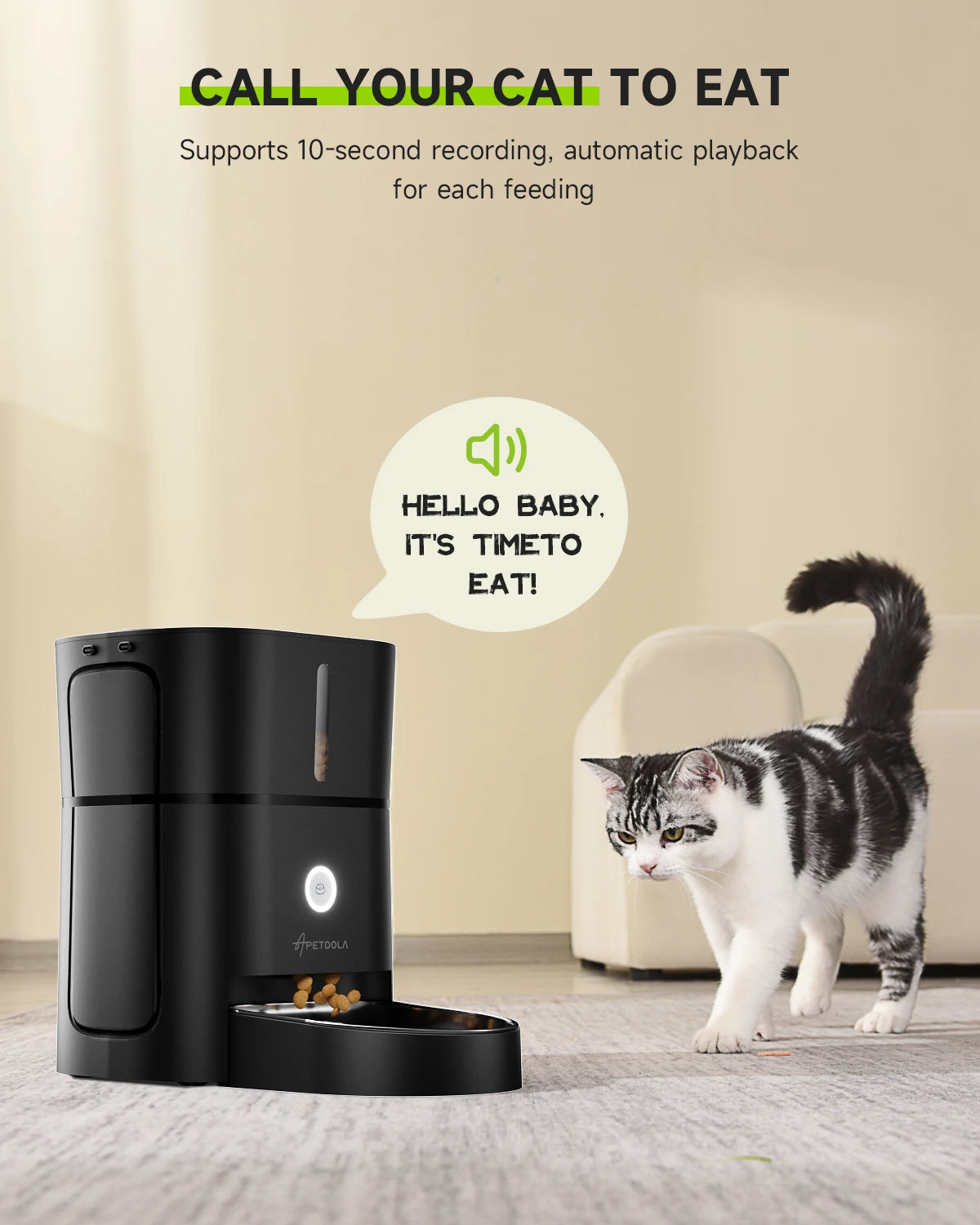 Smart Cat Feeder WiFi Remote Control & Timed Dispenser for Pets