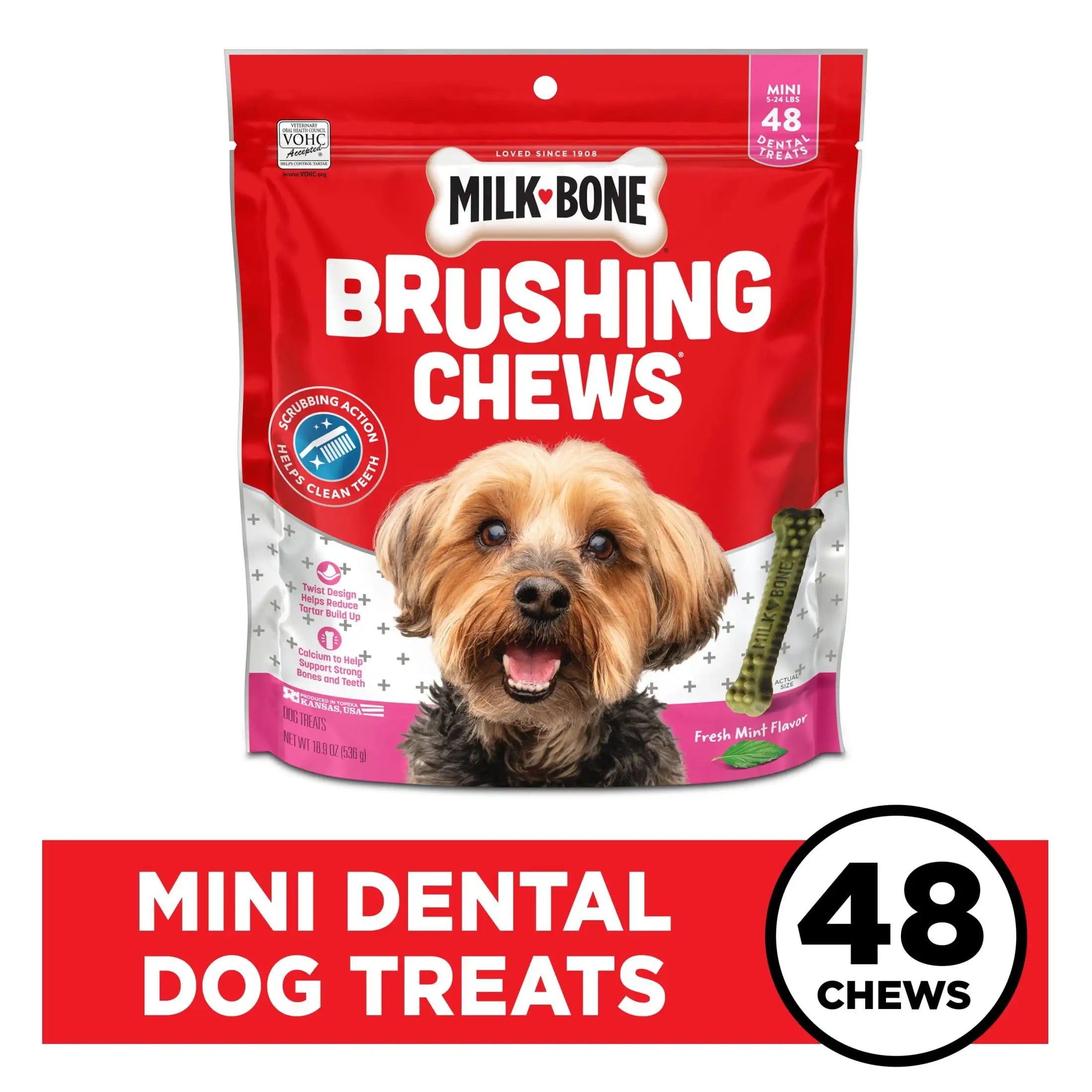 18.9 oz Mini Brushing Chews Daily Dental Dog Treats