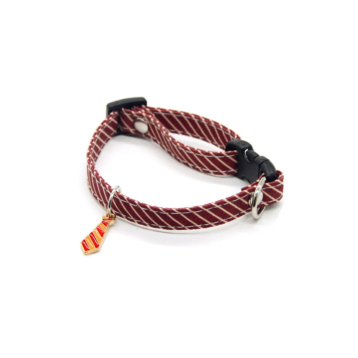 Soft Polyester Adjustable Striped Pet Collar