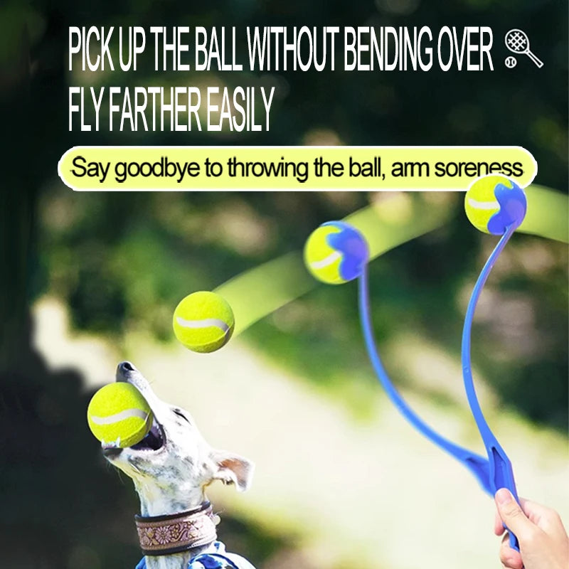 Pet Ball Launcher Stick Interactive Toy for Throwing Games