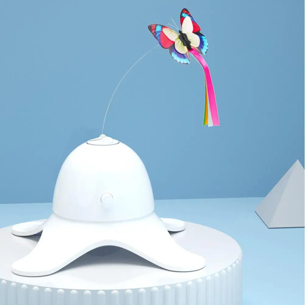 Smart Electronic Cat Toy Rotating Butterfly Stick for Interactive Play