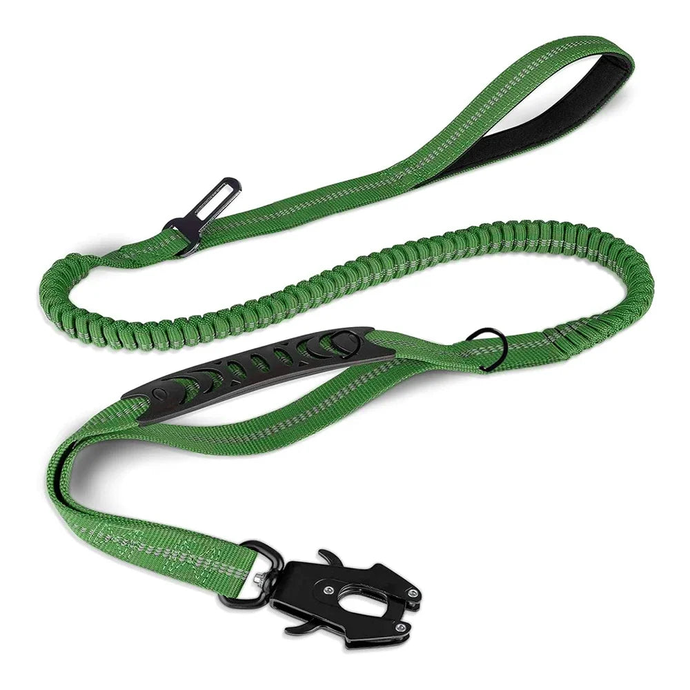 Reflective, Shock-Absorbing No-Pull Tactical Bungee Dog Leash