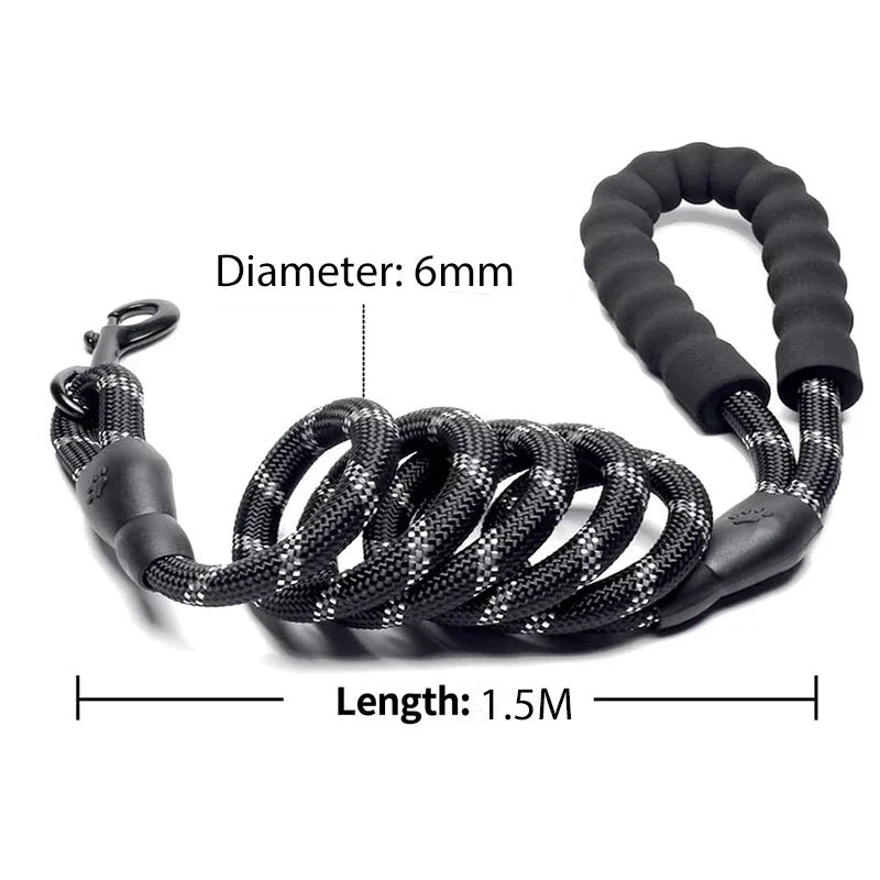 Durable Pull & Tow Lead Heavy-Duty Reflective Dog Leash