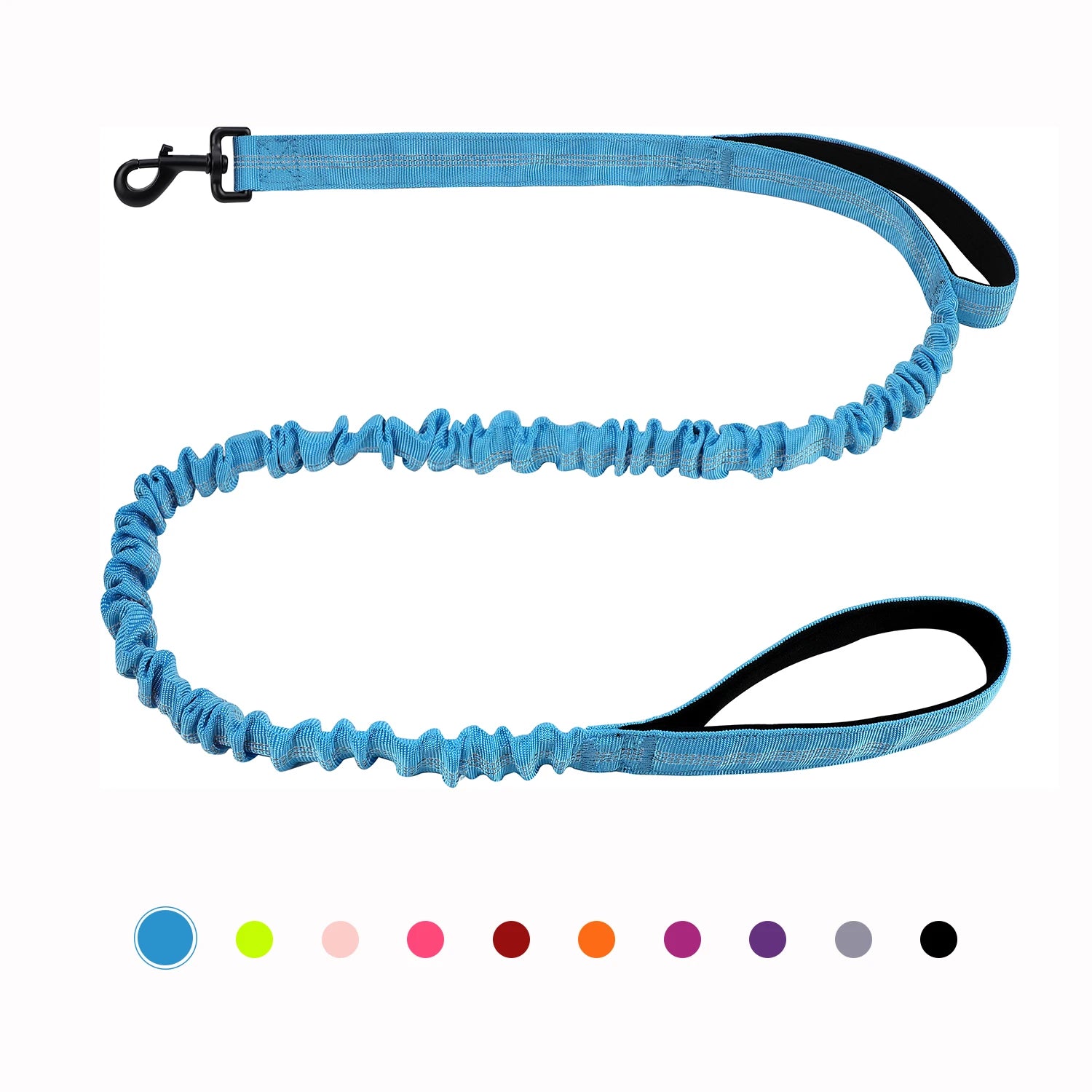 Shock Absorption and 2 Padded Handles Heavy Duty Bungee Dog Leash