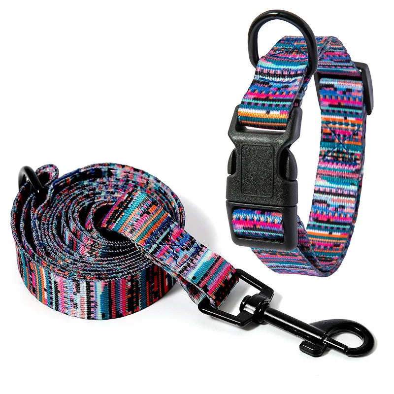 Adjustable Pet Walking Bohemian Style Dog & Cat Collar
