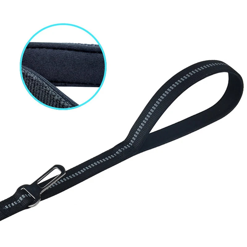 Shock Absorbing Multi-Functional Reflective Retractable Dog Leash
