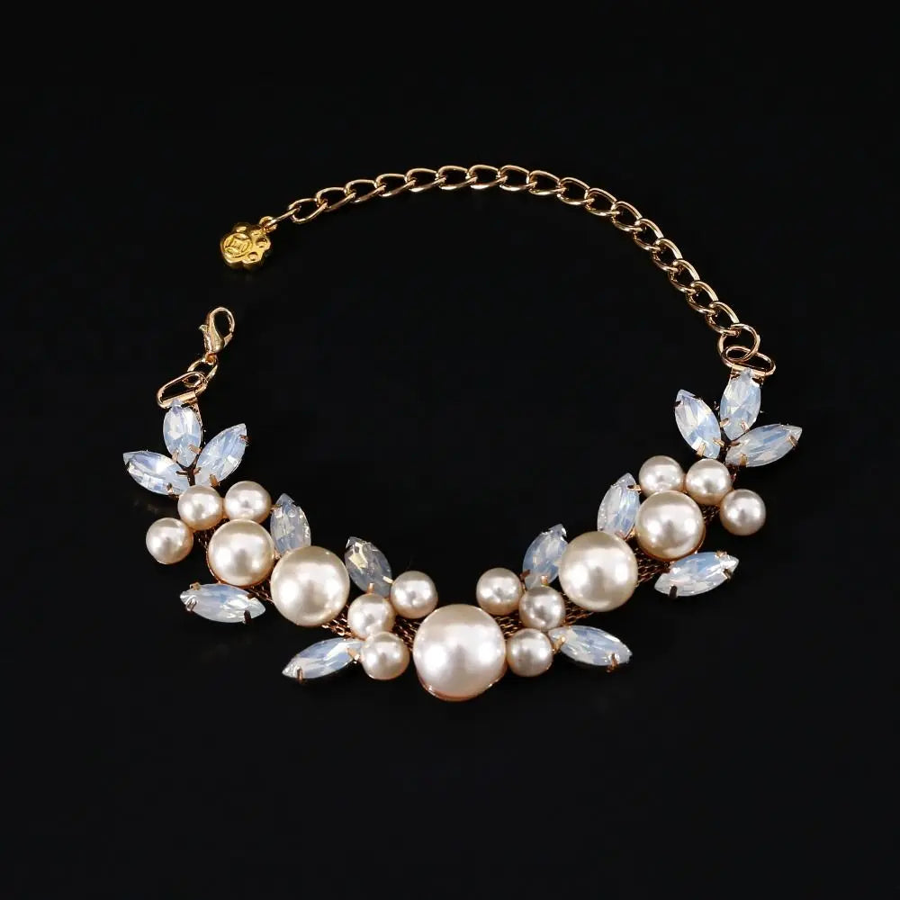 Adjustable Colorful Pearl Princess Rhinestone Cat Collar