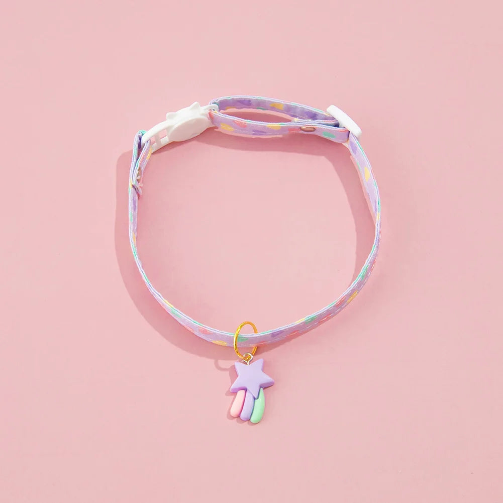 Cute Printed Pet Necklace Adjustable Cat & Puppy Collar