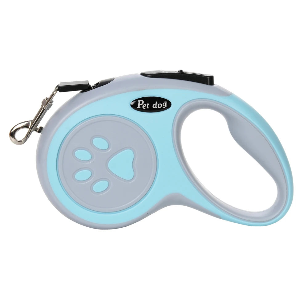 Retractable Nylon Lead 3M/5M Dog Leash with Paw Design
