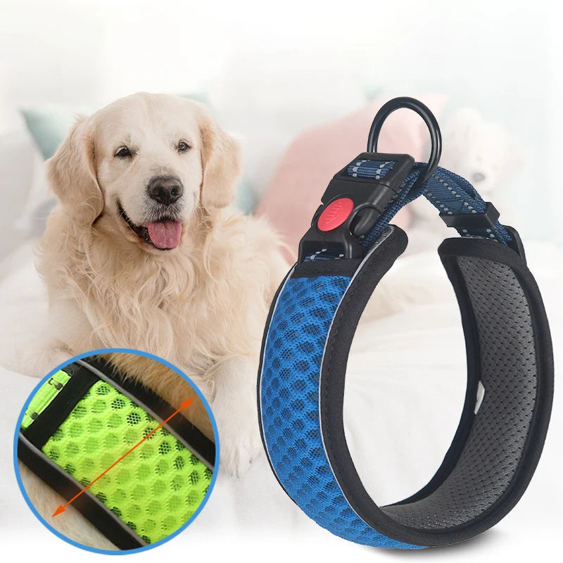 Soft Neoprene Padded Breathable Adjustable Reflective Dog Collar