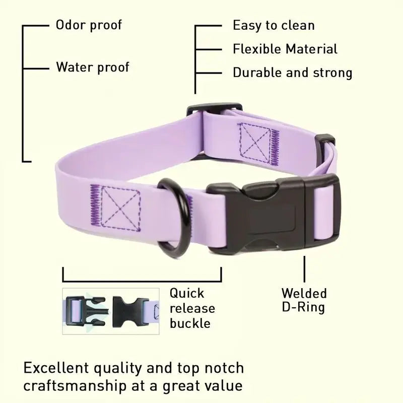 Adjustable, Soft, and Easy-to-Clean Waterproof PVC Dog Collar