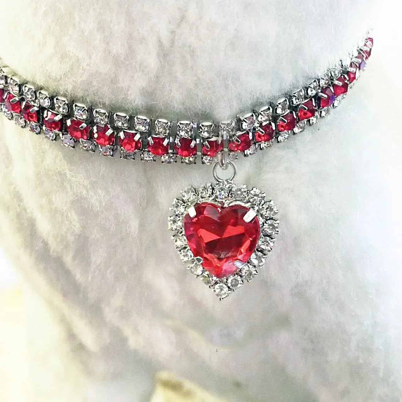 Bling Crystal Pendant Rhinestone Diamante Cat Collar