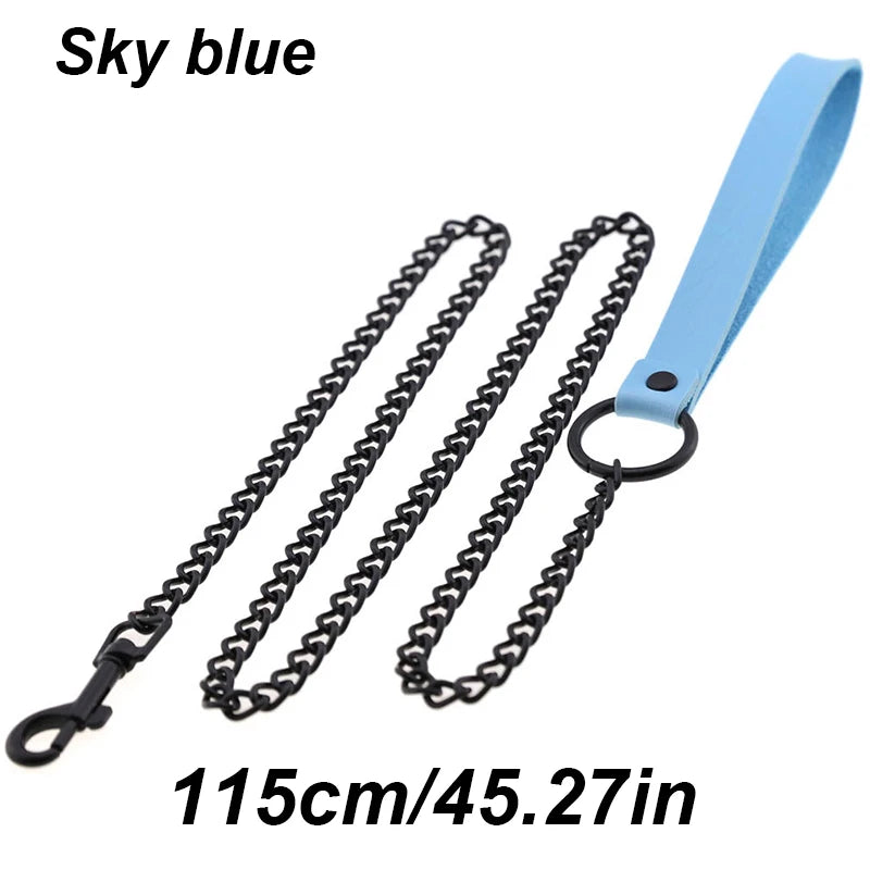 115cm Chew-Proof Metal Training Heavy Duty Chain Dog Leash
