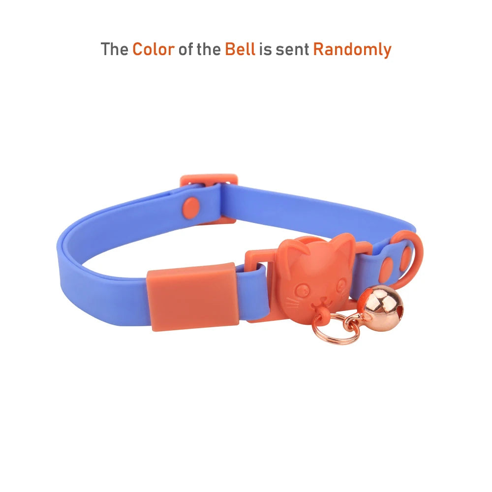 Adjustable Candy Color Kitten Waterproof PVC Cat Collar