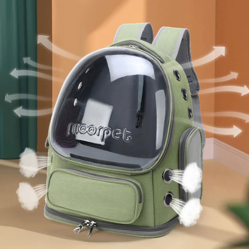 Transparent Pet Carrier Breathable Travel Backpack for Cats & Small Dogs
