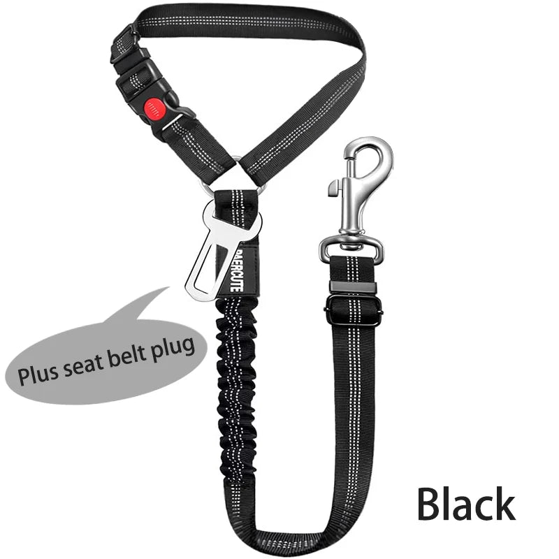 2-in-1 Adjustable Dog Harness Leash & Car Seat Belt