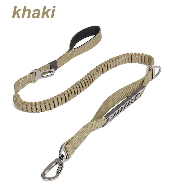Shock Absorbing Multi-Functional Reflective Retractable Dog Leash