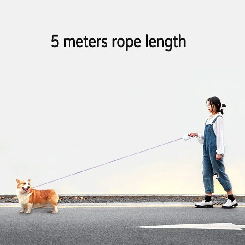 LED Pet Leash 3M/5M Retractable Rope with Night Light for Cats & Dogs
