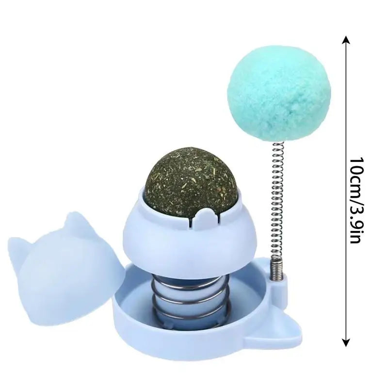 Natural Catnip Wall Ball Rotatable Toy for Treats & Teeth Cleaning