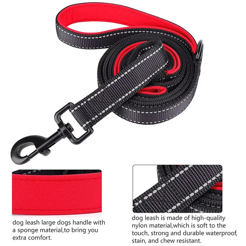 1.2m / 1.5m / 1.8m Double Handle Heavy-Duty Nylon Dog Leash