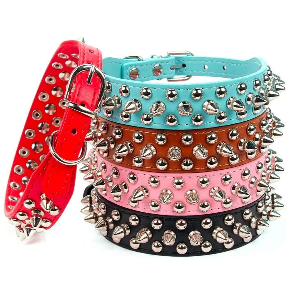 Engraved Pet ID Tag Customized PU Leather Dog Collar