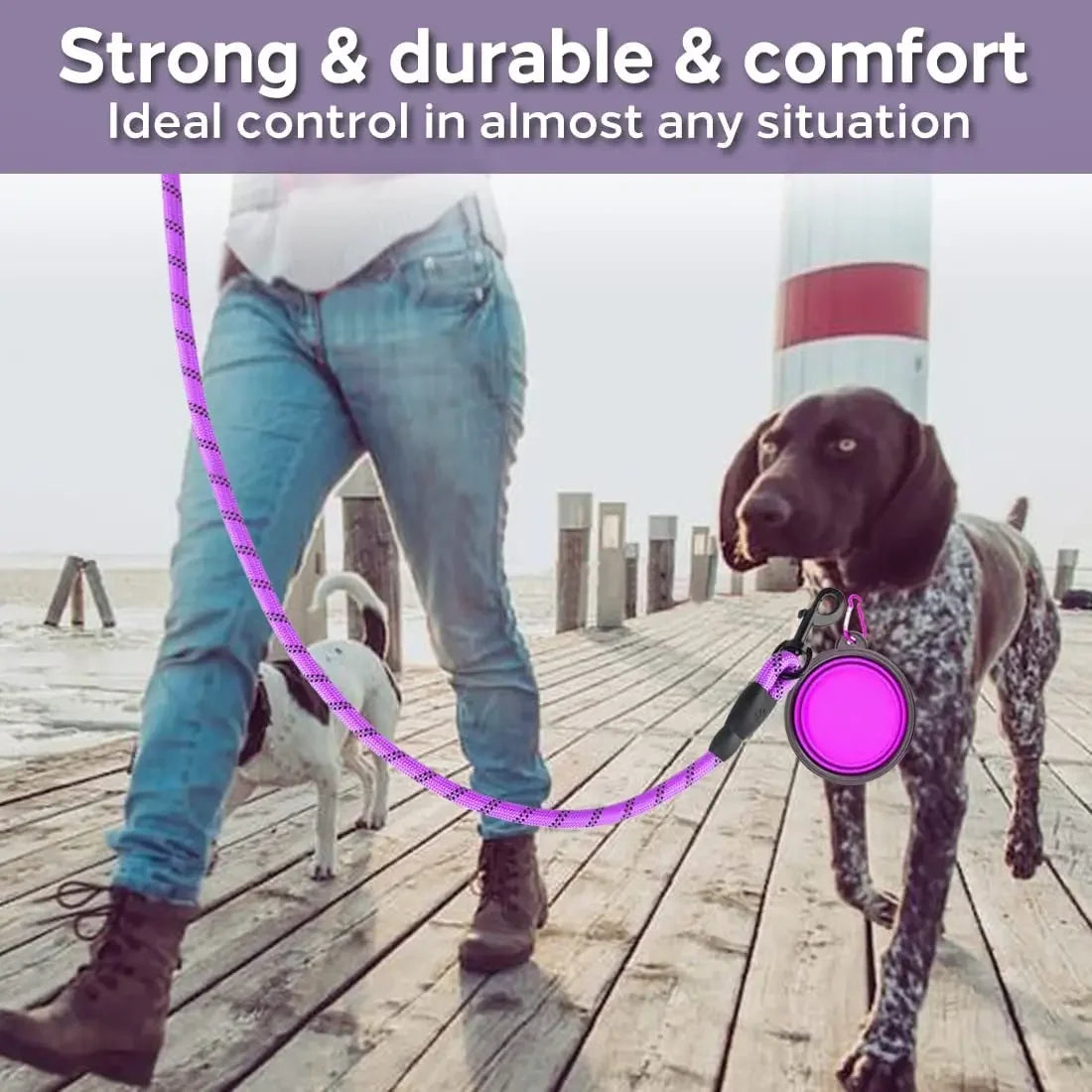 Durable Pull & Tow Lead Heavy-Duty Reflective Dog Leash
