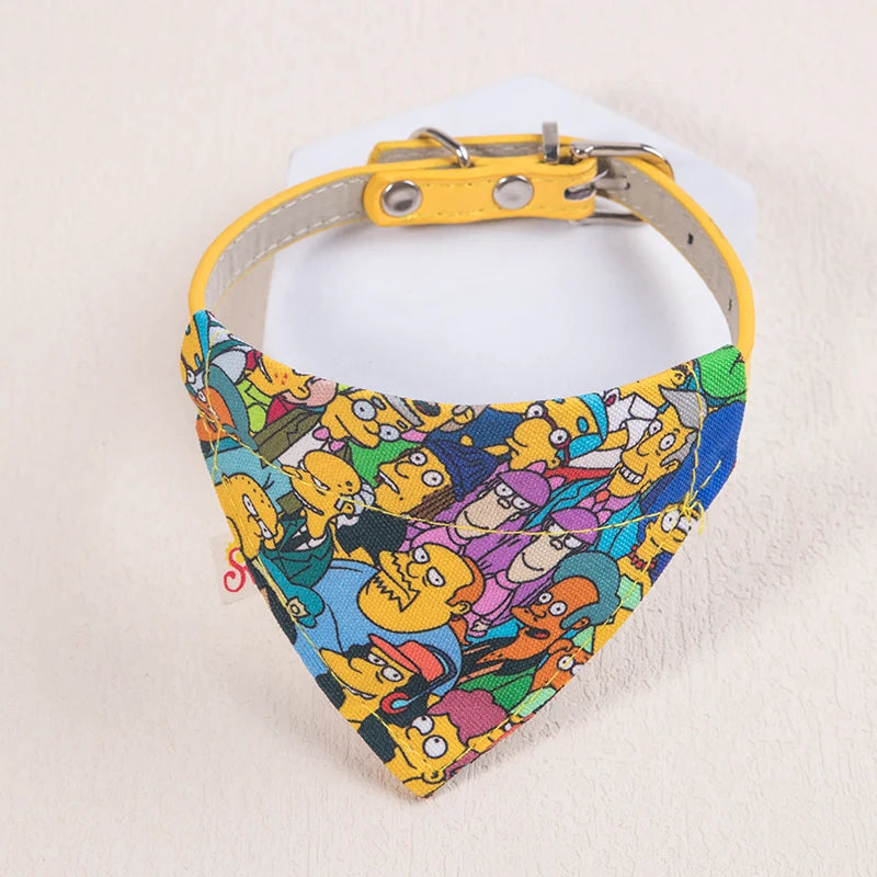 PU Leather Pet Collar Adjustable Scarf Style for Cats & Small Dogs