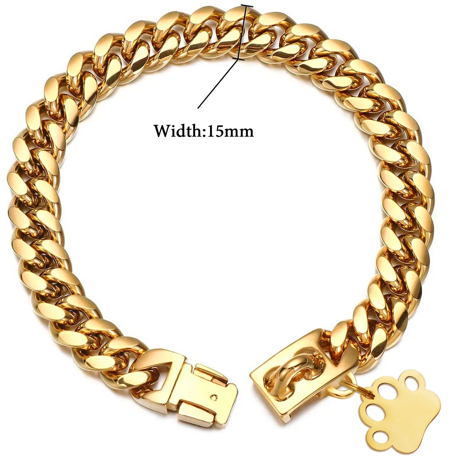 Strong Metal Choke Stainless Steel Cuban Link Dog Collar