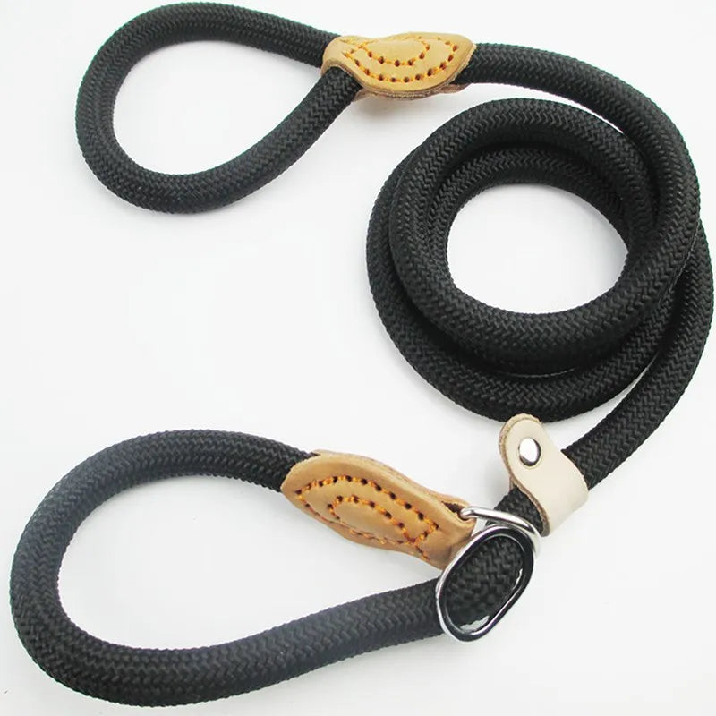 Adjustable Braided Training Lead Heavy Duty Slip Rope Dog Leash