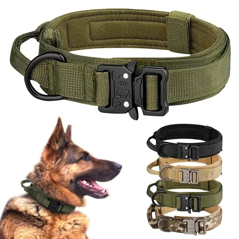 Adjustable Tactical Nylon Metal Buckle Dog Collar