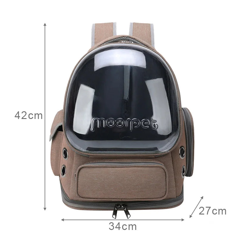 Transparent Pet Carrier Breathable Travel Backpack for Cats & Small Dogs