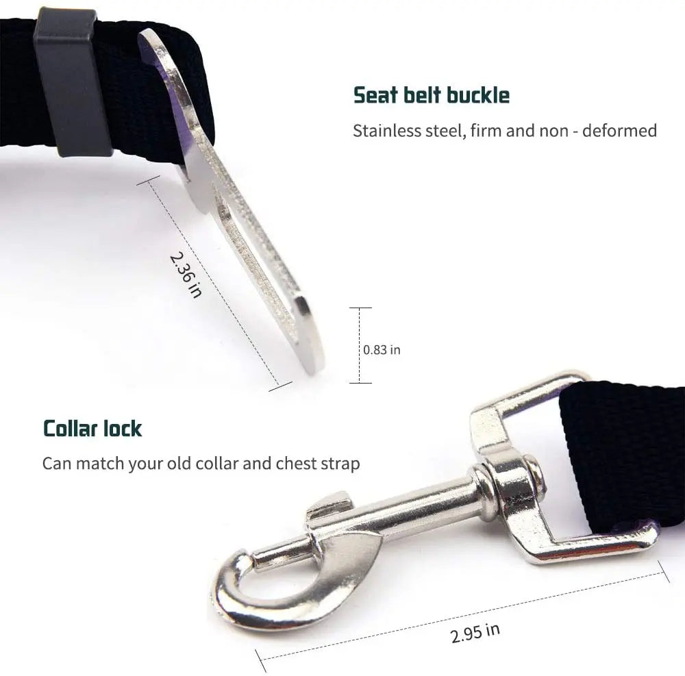 Adjustable Safety Harness Lead Clip Pet Car Seat Belt