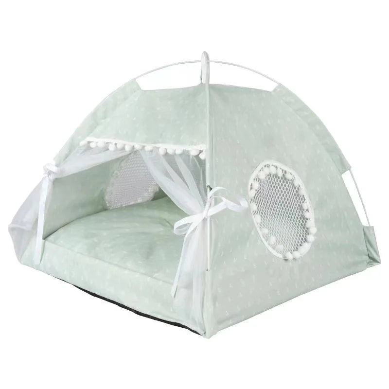 Floral Print Pet Tent House Foldable Indoor Bed