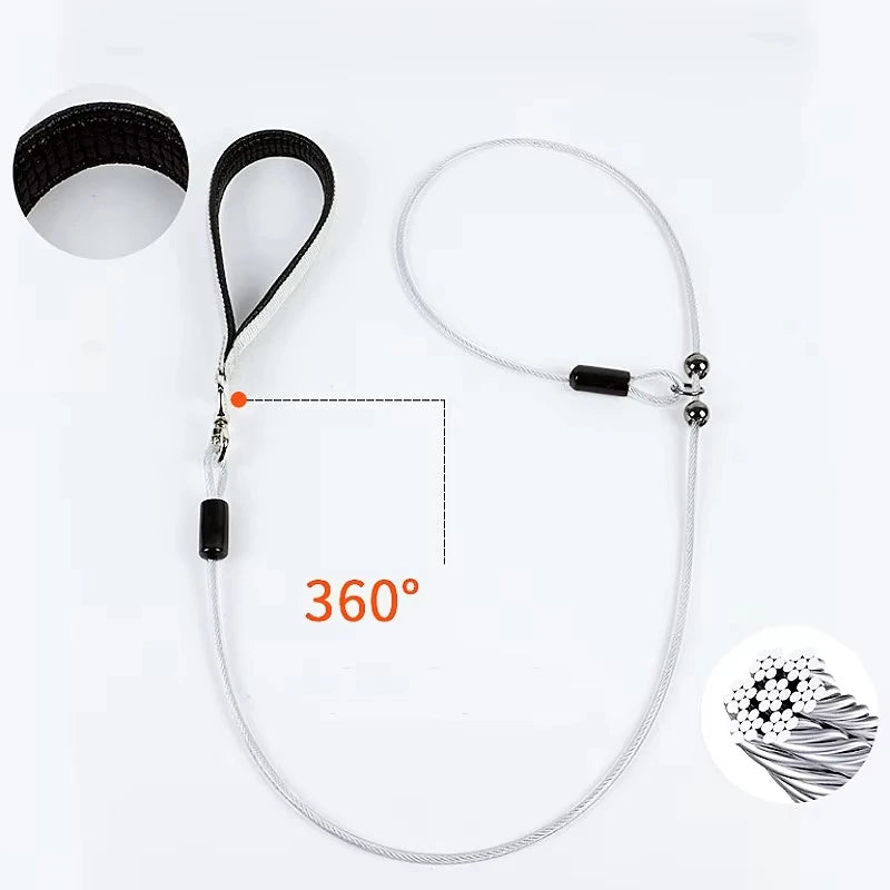 Adjustable Walking & Training Steel Wire P Chain Dog Leash