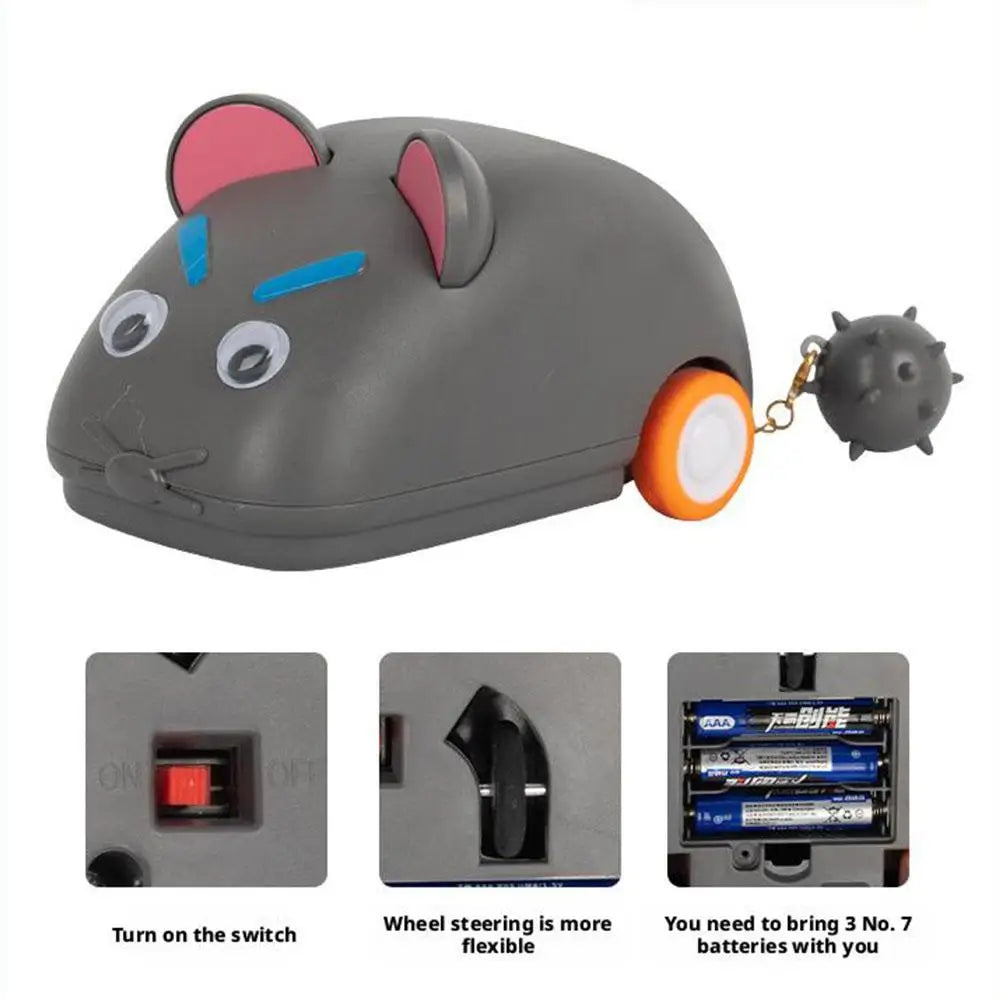 Electric Remote Control Mouse Interactive Cat Teasing Toy for Indoor Play