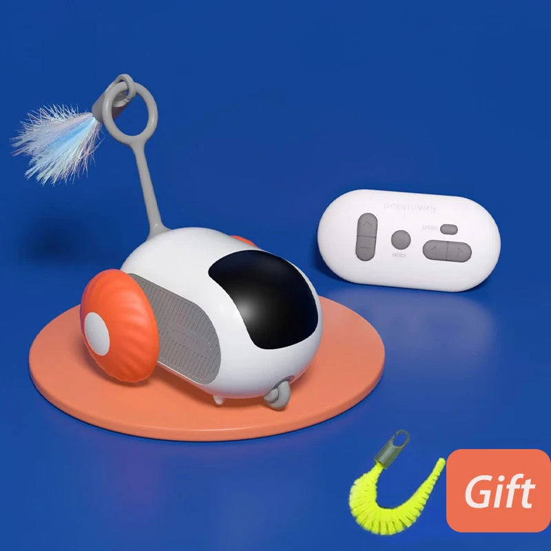 Smart Cat Toy Interactive Remote Control Electric Car, Rechargeable for Pets
