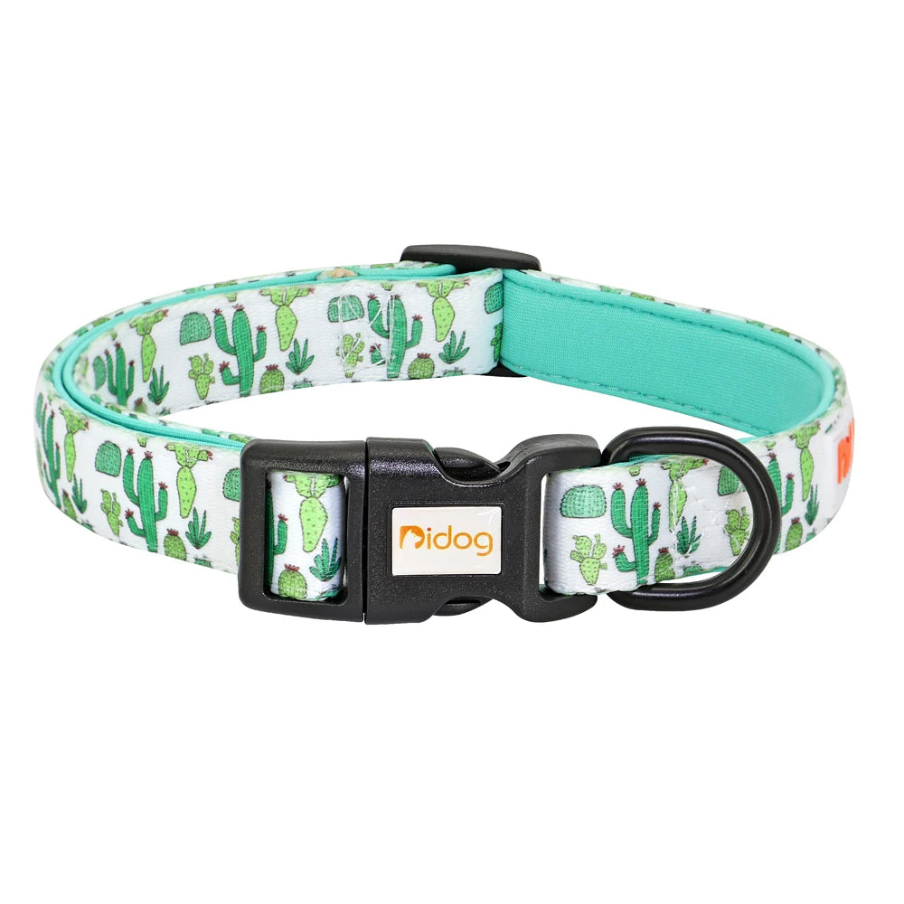 Nylon Puppies Adjustable Flower Print Dog Collar