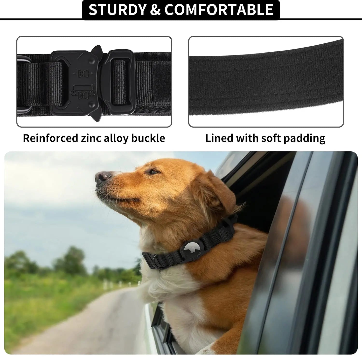 Heavy-Duty Nylon Adjustable Tactical Dog Collar