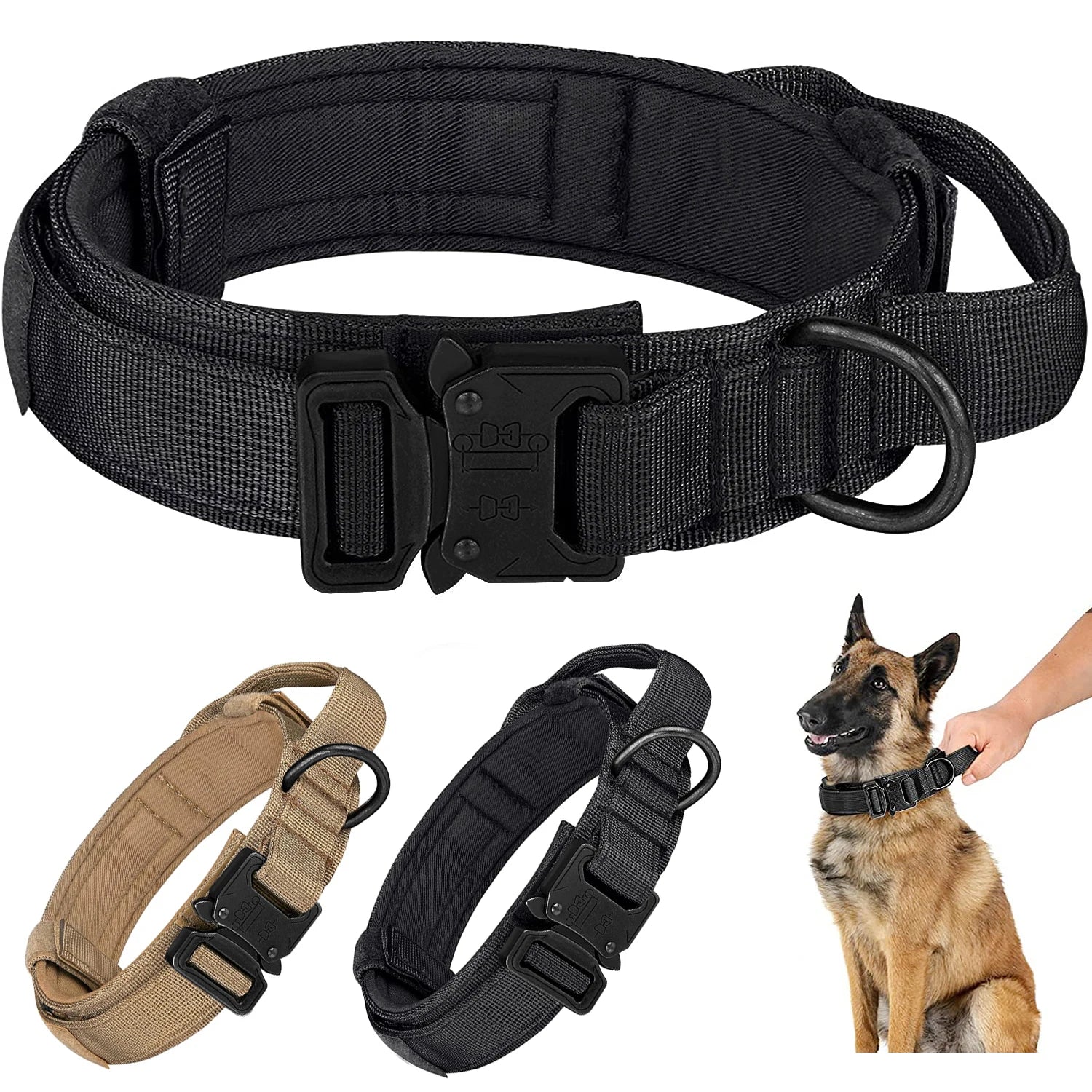 Adjustable Heavy-Duty Nylon Tactical Military Dog Collar