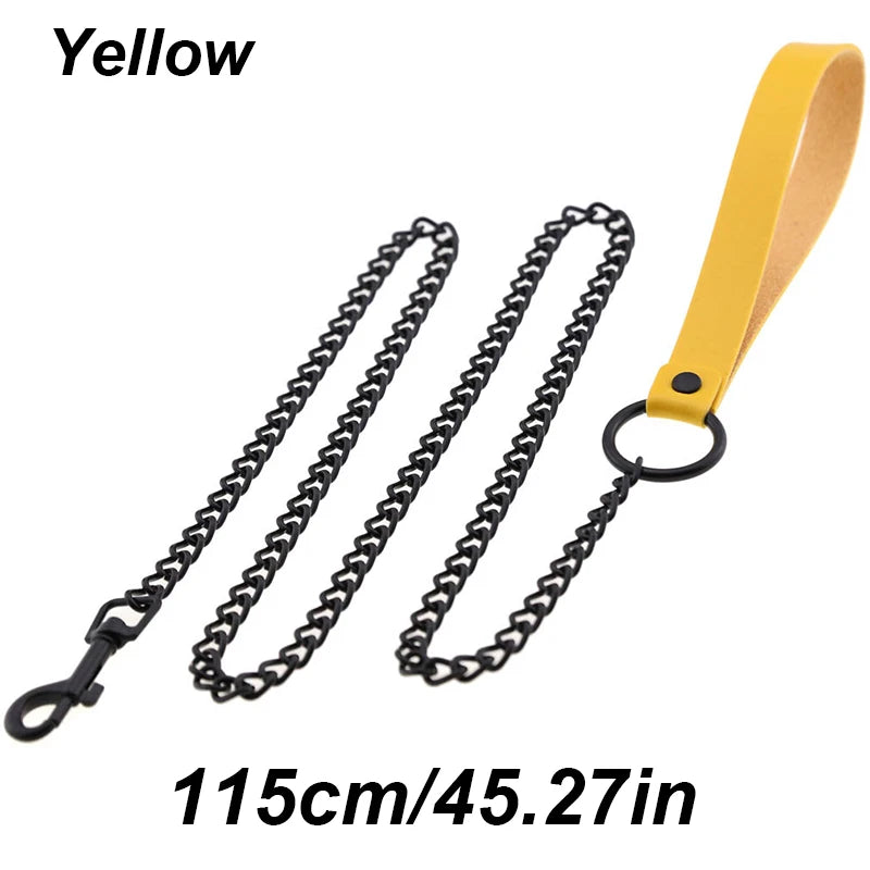 115cm Chew-Proof Metal Training Heavy Duty Chain Dog Leash