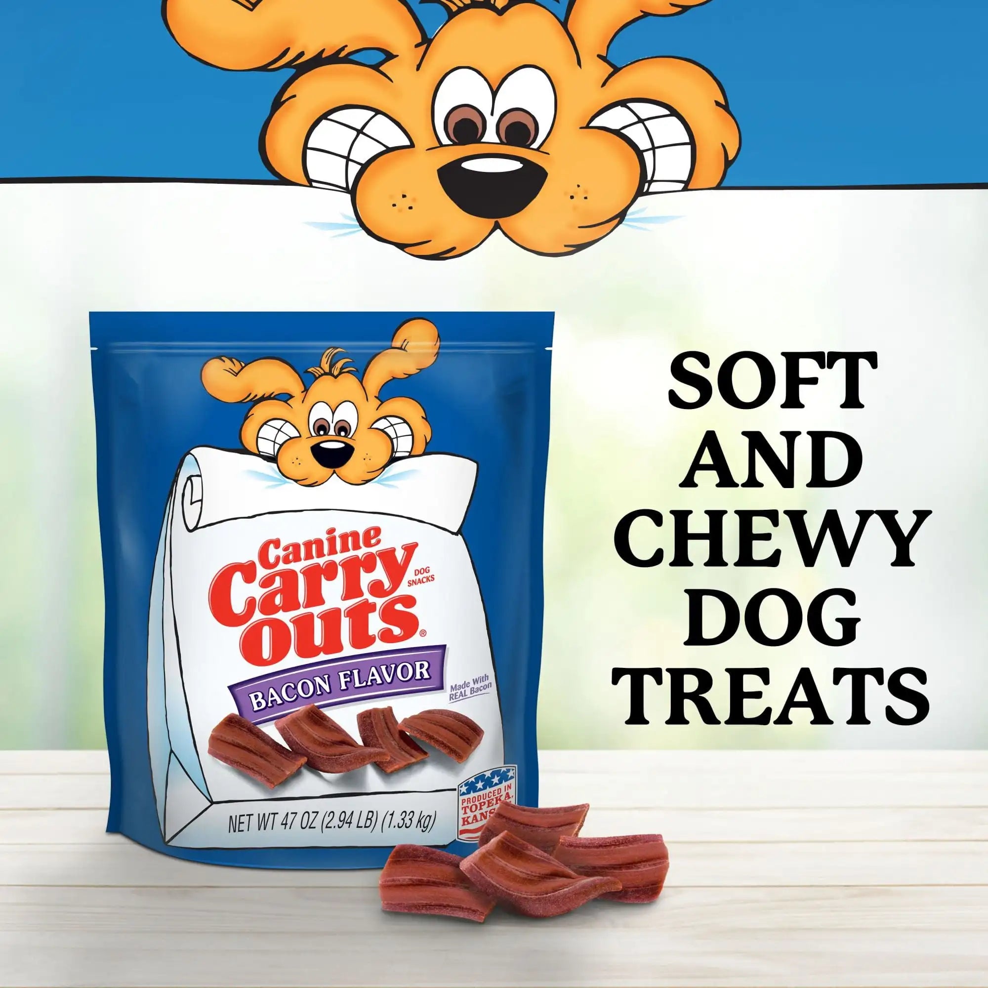 Bacon Flavor Dog Treats, 47oz Bag