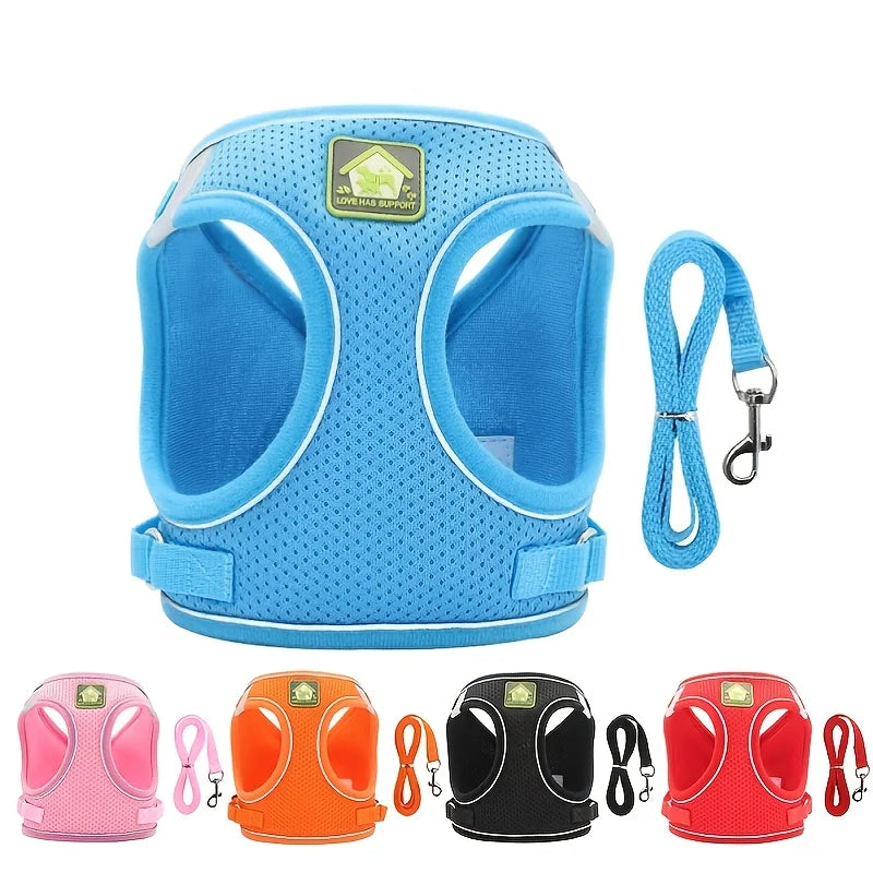 Reflective Pet Harness & Leash Set No-Pull Vest with Breathable Mesh