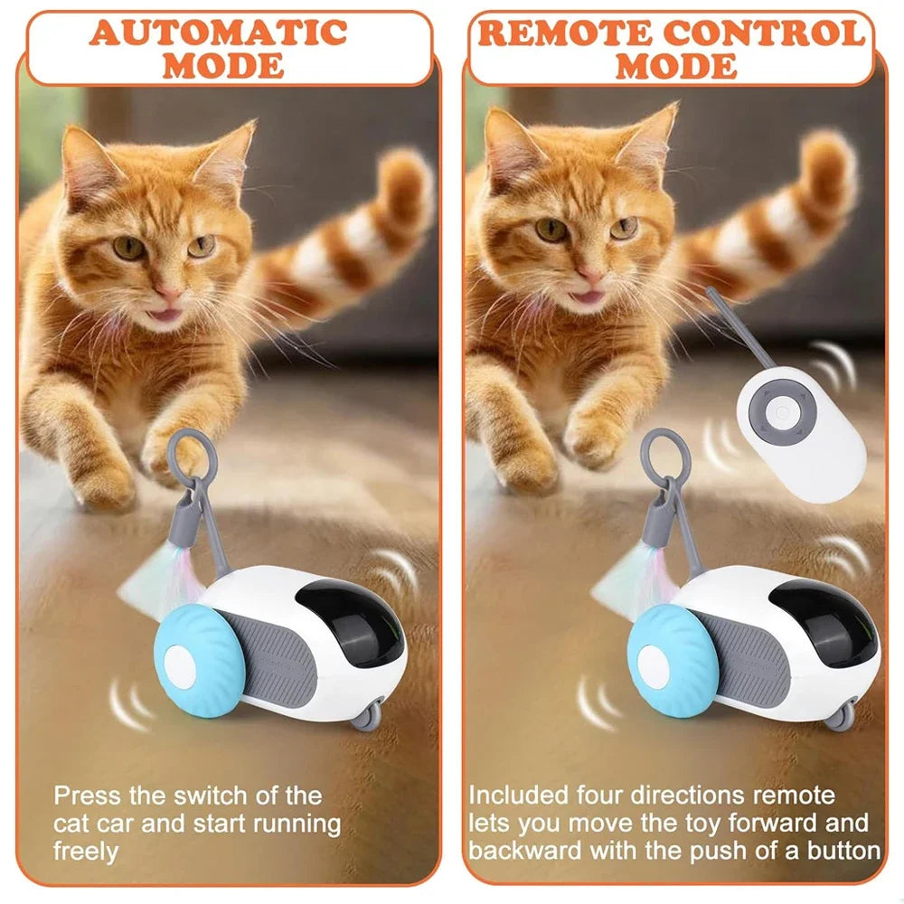 Smart Cat Toy Car 2 Modes, Remote Control for Interactive Play & Training