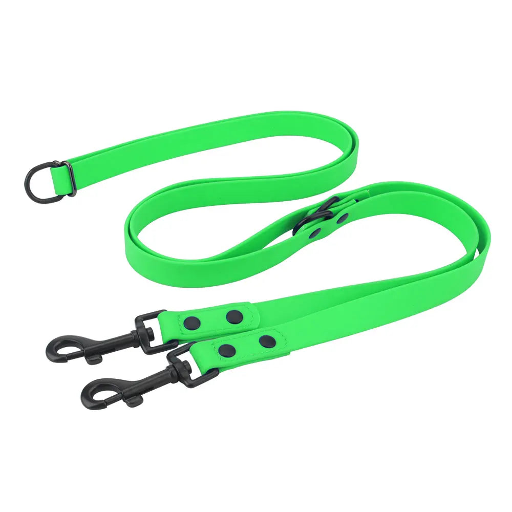 Cross-Body Double-Headed Waterproof PVC Dog Leash