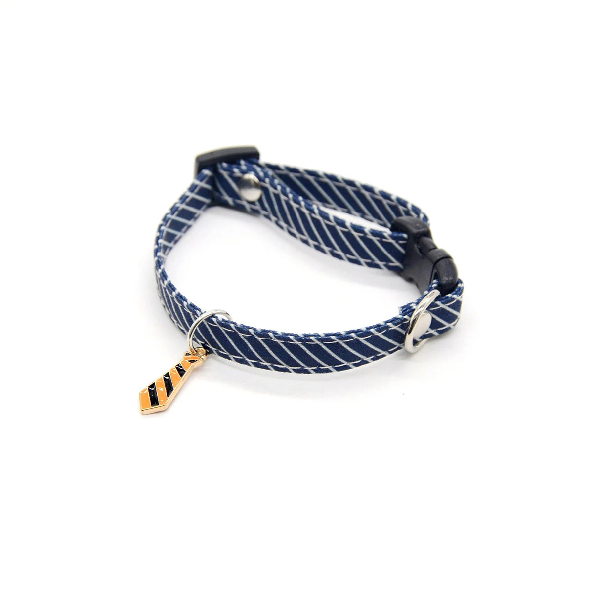 Soft Polyester Adjustable Striped Pet Collar