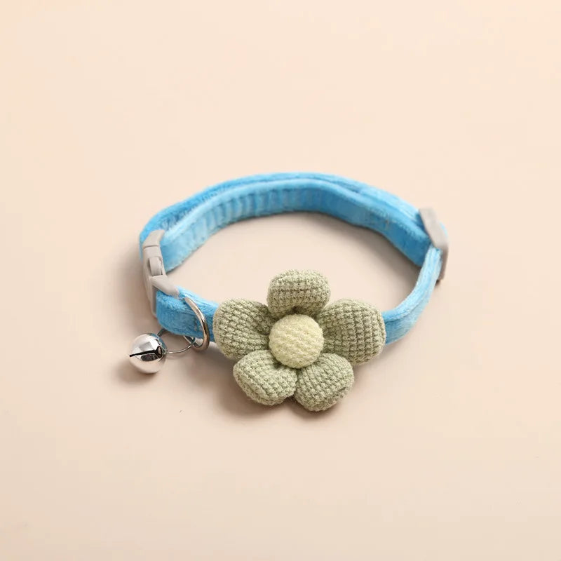 Cute Flower & Bell Adjustable Cat Collar